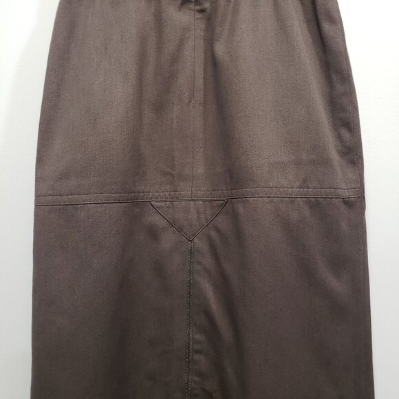 VTG Laurèl by Escada Military Moto Midi Skirt Zipper Split Brown Size 36 US 2/4 - Picture 12 of 12